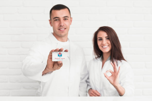 Free Medical Staff Dressed In White Medium Shot Mock-Up Psd