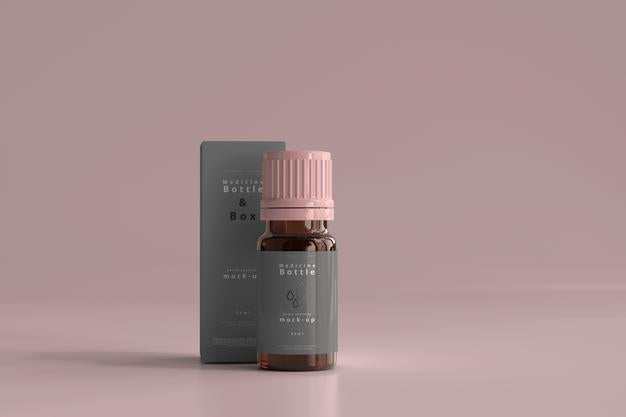 Free Medicine Bottle And Box Mockup Psd