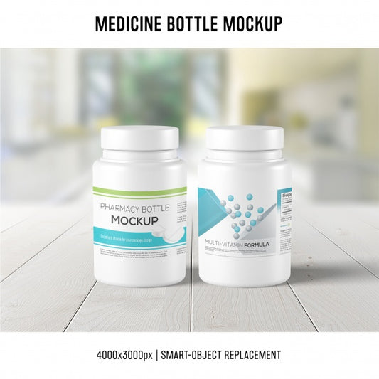 Free Medicine Bottle Mockup Psd