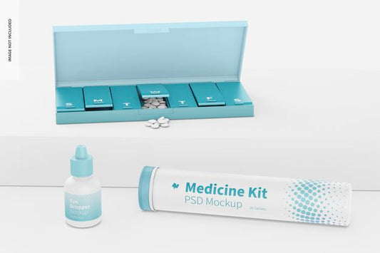 Free Medicine Kit Mockup Psd