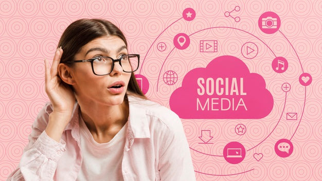 Free Medium Shot Girl With Social Media Chart Psd