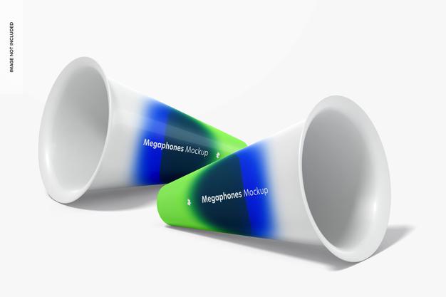 Free Megaphones Mockup Psd