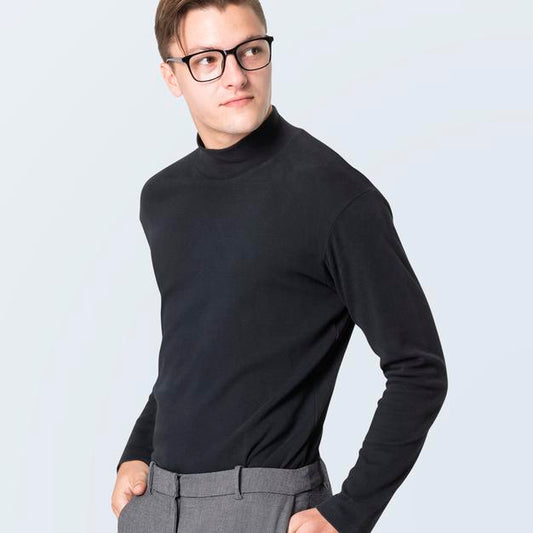 Free Men With Turtleneck Sweater Mockup With Gray Trousers Psd