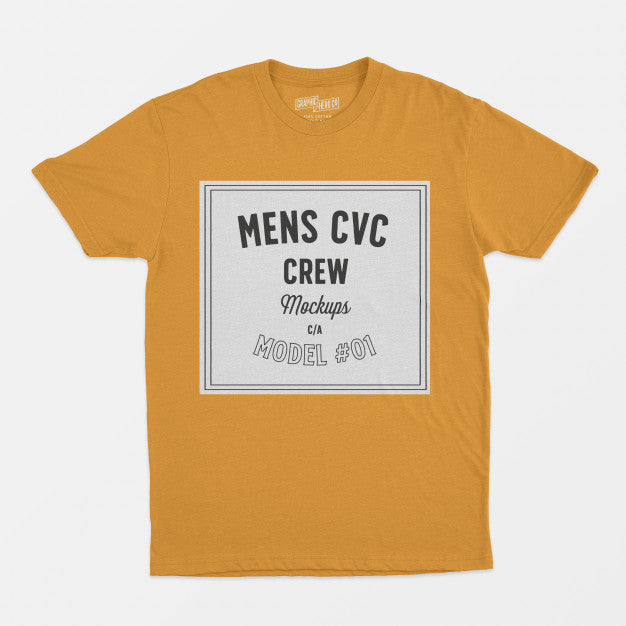 Free Mens Cvc Crew Mockup 01 Psd