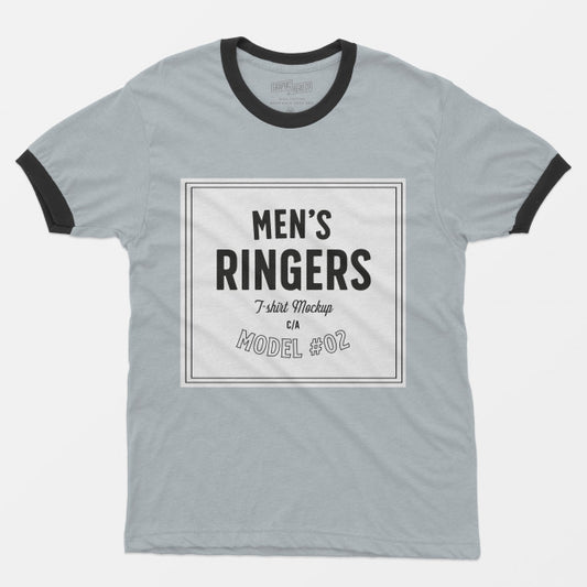 Free Mens Ringers T-Shirt Mockup 02 Psd