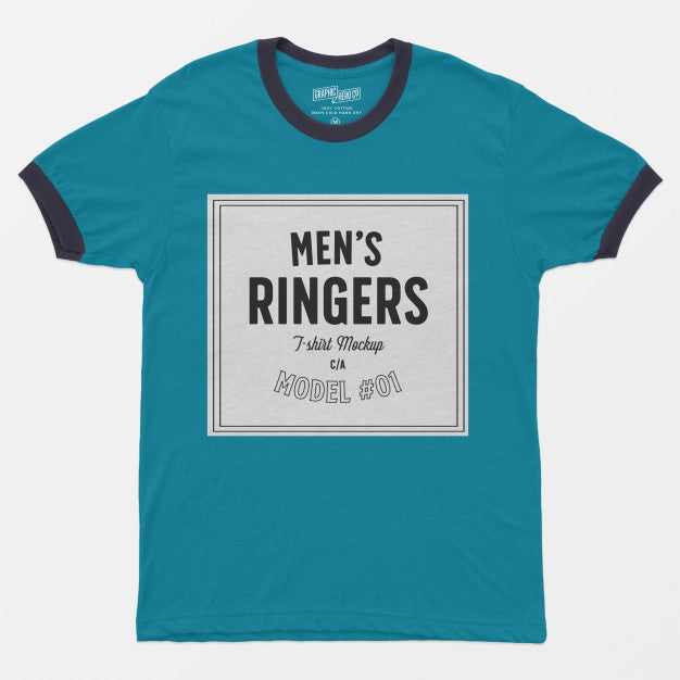 Free Mens Ringers T-Shirt Mockup Psd