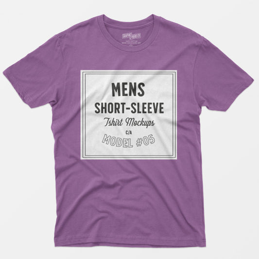 Free Mens Short Sleeve T-Shirt Mockups 05 Psd