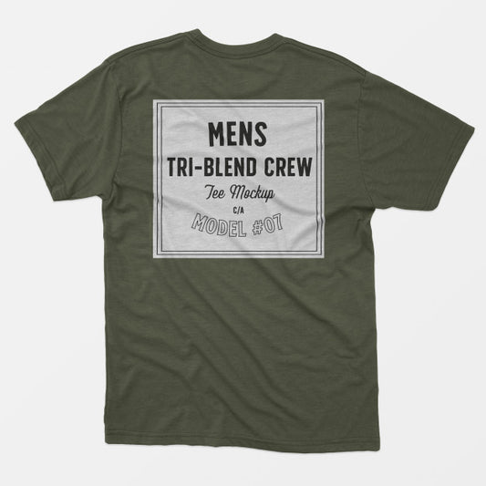 Free Mens Tri-Blend Crew Tee Mockup 07 Psd