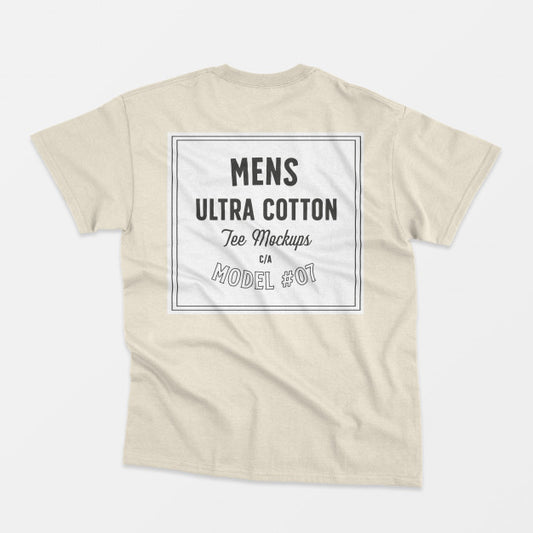 Free Mens Ultra Cotton Tee Mockup Psd