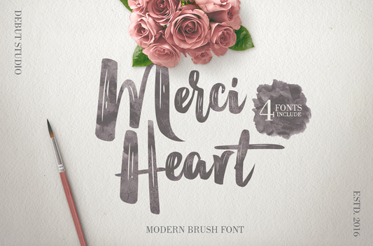 Free Merci Heart Brush Script Font