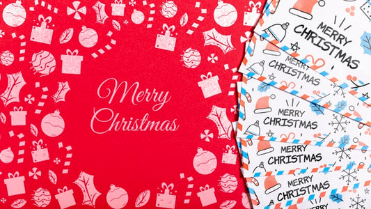 Free Merry Christmas Business Card With Doodles Template Psd