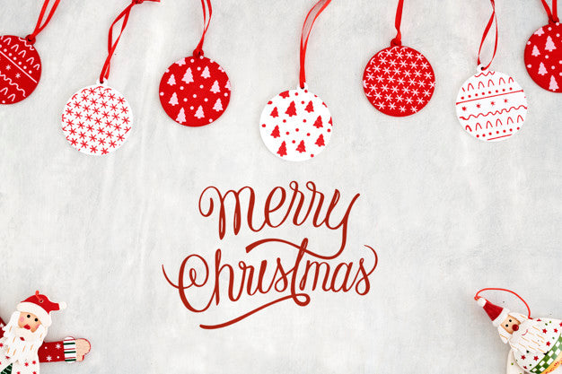 Free Merry Christmas Greeting Card Mockup Psd