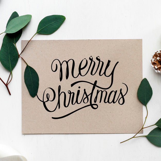 Free Merry Christmas Greeting Card Mockup Psd