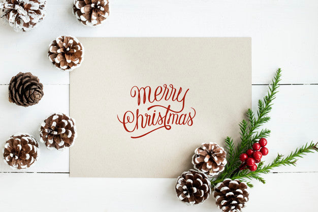 Free Merry Christmas Greeting Card Mockup Psd