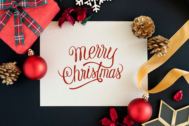 Free Merry Christmas Greeting Card Mockup Psd