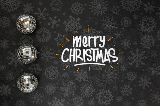 Free Merry Christmas Messsage On Dark Background Psd