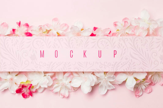 Free Message Mockup Surrounded By Jasmine Flowers Psd