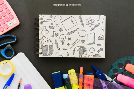 Free Messy Student'S Desk Psd