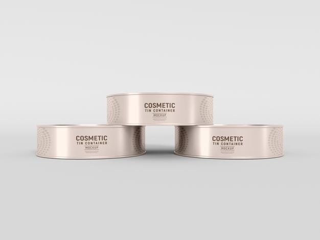 Free Metal Cosmetic Container Mockup Psd