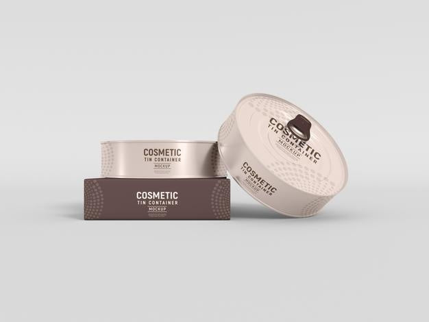Free Metal Cosmetic Container With Sleeve Mockup Psd