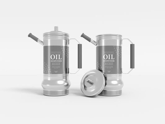 Free Metal Oil Bottle Dispenser Packaging Mockup Psd