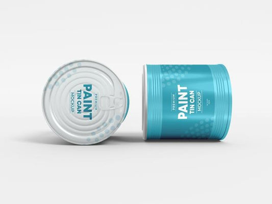 Free Metal Paint Tin Can Packaging Mockup Psd