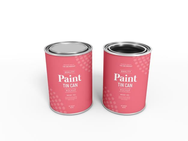 Free Metal Paint Tin Can Packaging Mockup Psd
