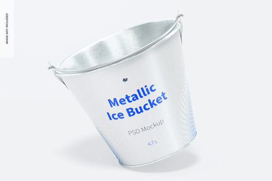 Free Metallic Ice Bucket Mockup Psd