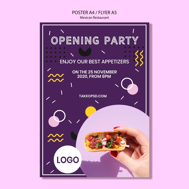 Free Mexican Resrautant Party Poster Psd