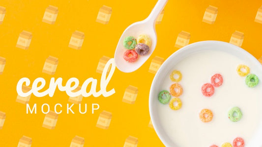 Free Milk And Cereals In Bowl For Breakfast Psd