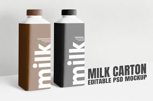 Free Milk Bottle Mockup Design Isolated Psd