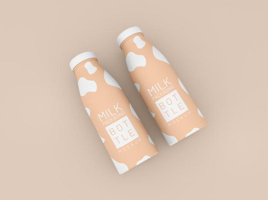 Free Milk Bottle Packaging Mockup Psd