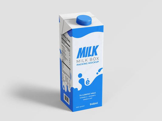 Free Milk Box Mockup Template Psd