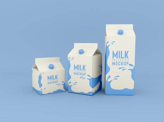 Free Milk Packaging Box Mockup Psd