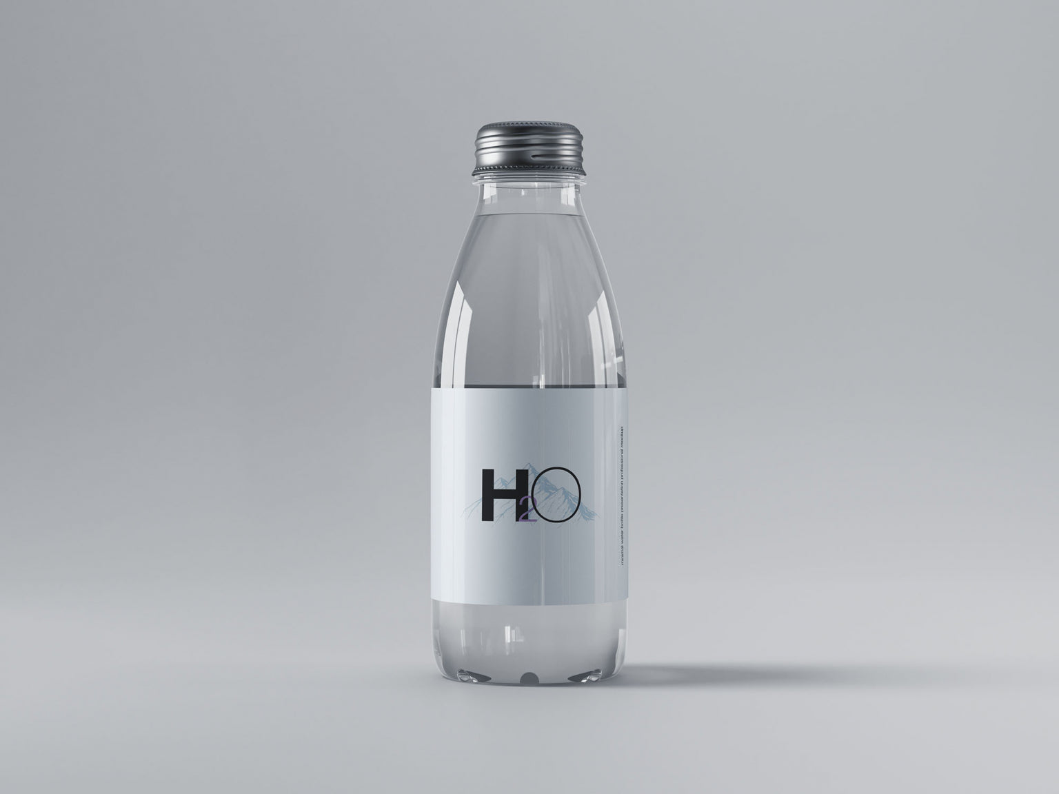 Free Mini Glass Water Bottle Mockup