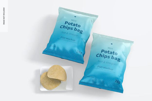 Free Mini Potato Chips Bags Mockup Psd
