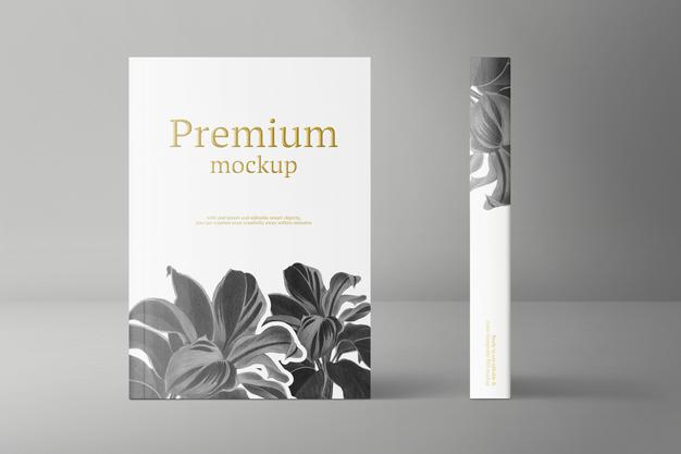 Free Minimal Book Cover And Spine Design Mockup Psd