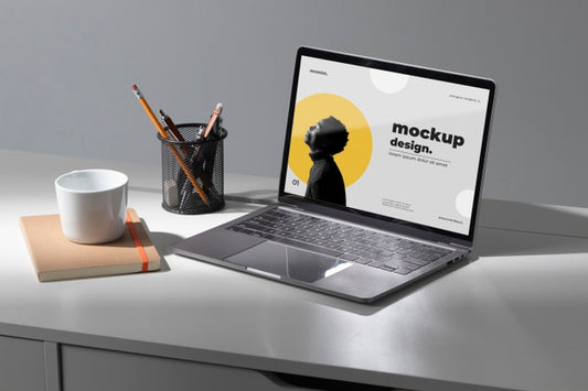 Free Minimal Desktop Workspace Mock-Up Design Psd