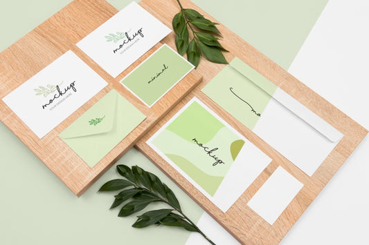 Free Minimal Stationery And Leaves Psd