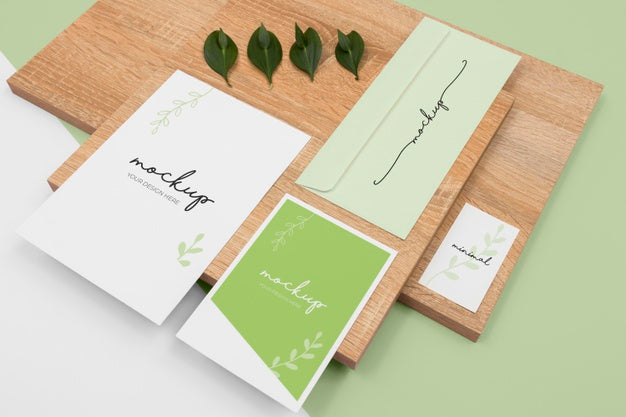 Free Minimal Stationery And Plants Psd