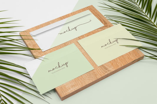 Free Minimal Stationery And Wooden Piece Psd