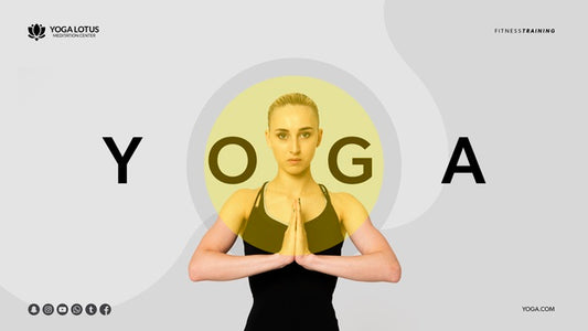 Free Minimal Yoga Pose With Woman Psd