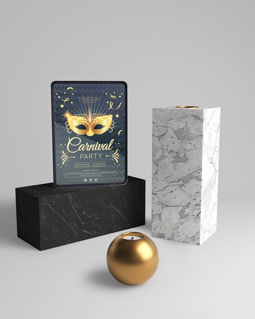 Free Minimalist Abstract Design With Mock-Up And Golden Ball Psd