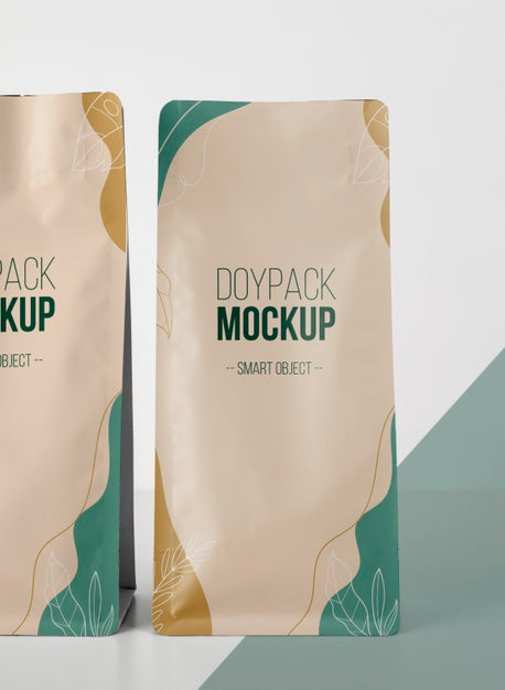 Free Minimalist Arrangement Of Doypack Mock-Up Psd