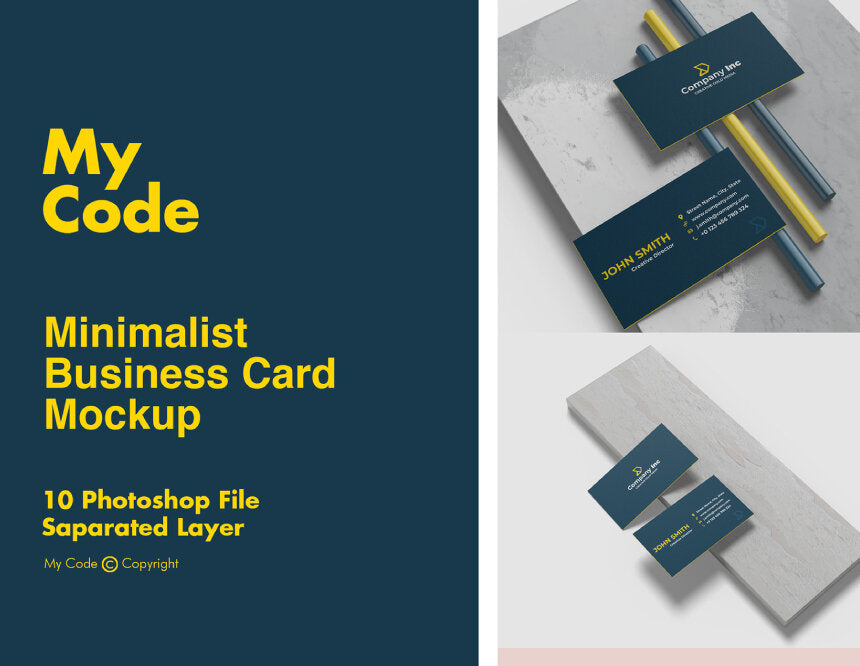 Free Minimalist Business Card Mockup