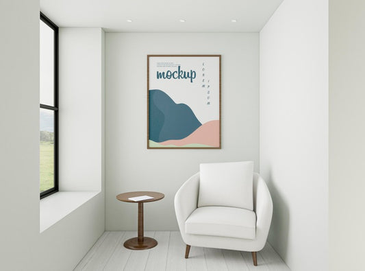 Free Minimalist Home Composition With Frame Mock-Up Psd