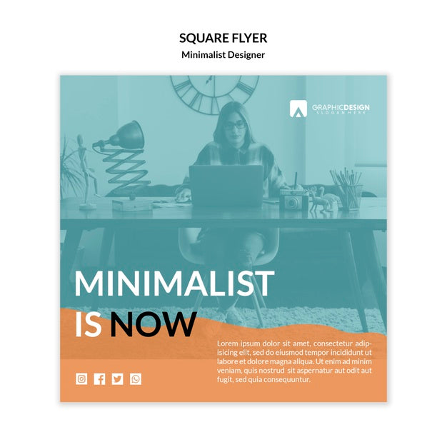 Free Minimalist Is Now Square Flyer Template Psd