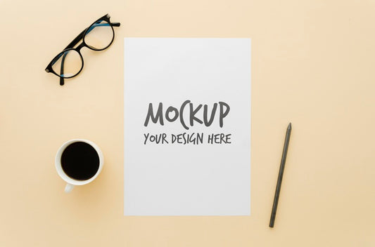 Free Minimalist Mock-Up Idea With Cup Of Coffee Psd