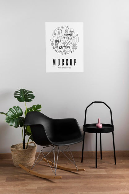 Free Minimalist Modern House Decor And Mock-Up Poster Psd