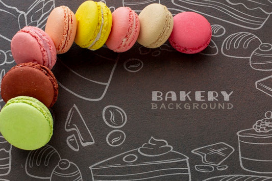 Free Mix Of Macarons With Mock-Up Psd